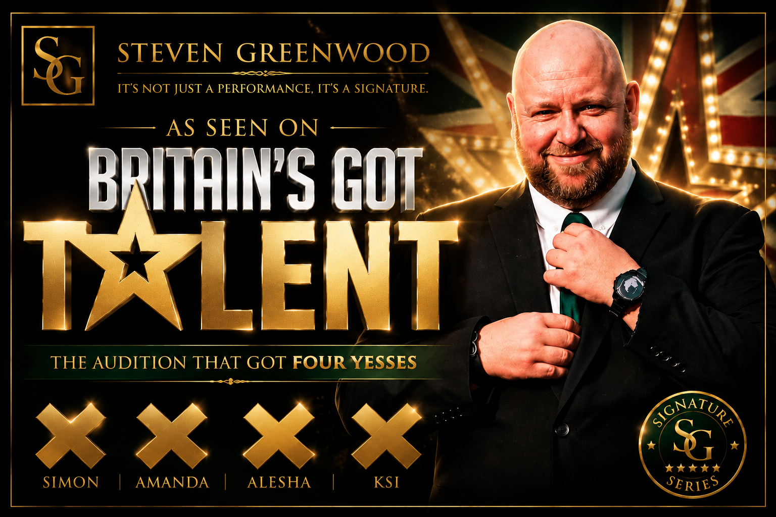Steven Greenwood — as seen on Britain’s Got Talent